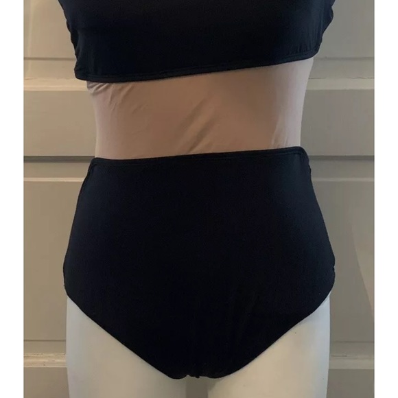 SUNN Lab Swim One Shoulder Color block One-Piece Swimsuit Black, Tan SMALL *NWT* - Picture 4 of 7